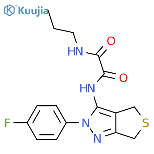 N'-[2-(4-fluorophenyl)-4,6-dihydrothieno[3,4-c]pyrazol-3-yl]-N-propyloxamide structure