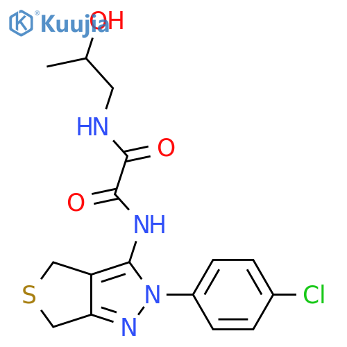 N'-2-(4-chlorophenyl)-2H,4H,6H-thieno3,4-cpyrazol-3-yl-N-(2-hydroxypropyl)ethanediamide structure