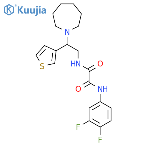 N'-2-(azepan-1-yl)-2-(thiophen-3-yl)ethyl-N-(3,4-difluorophenyl)ethanediamide structure