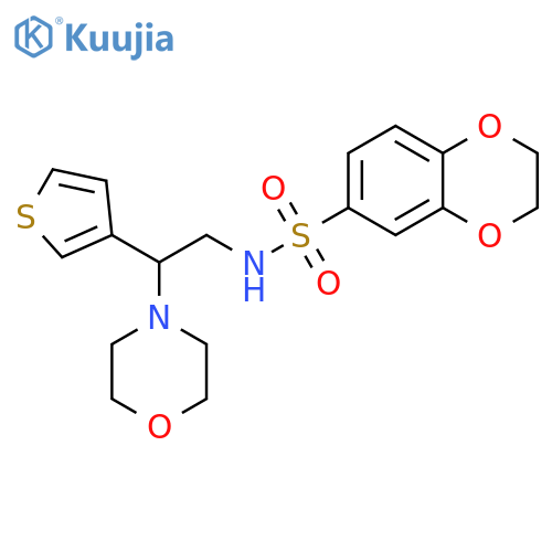 N-2-(morpholin-4-yl)-2-(thiophen-3-yl)ethyl-2,3-dihydro-1,4-benzodioxine-6-sulfonamide structure
