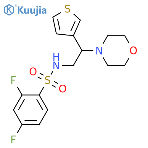 2,4-difluoro-N-2-(morpholin-4-yl)-2-(thiophen-3-yl)ethylbenzene-1-sulfonamide structure