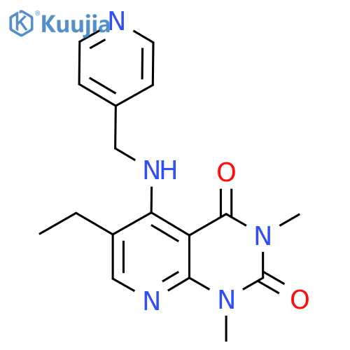 6-ethyl-1,3-dimethyl-5-{(pyridin-4-yl)methylamino}-1H,2H,3H,4H-pyrido2,3-dpyrimidine-2,4-dione structure