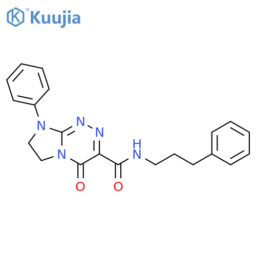 4-oxo-8-phenyl-N-(3-phenylpropyl)-4H,6H,7H,8H-imidazo2,1-c1,2,4triazine-3-carboxamide structure