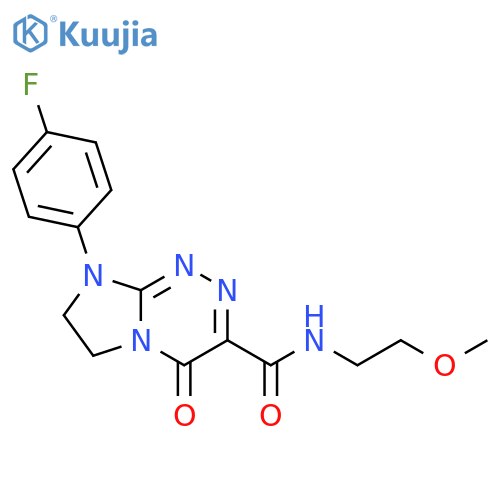 8-(4-fluorophenyl)-N-(2-methoxyethyl)-4-oxo-4H,6H,7H,8H-imidazo2,1-c1,2,4triazine-3-carboxamide structure