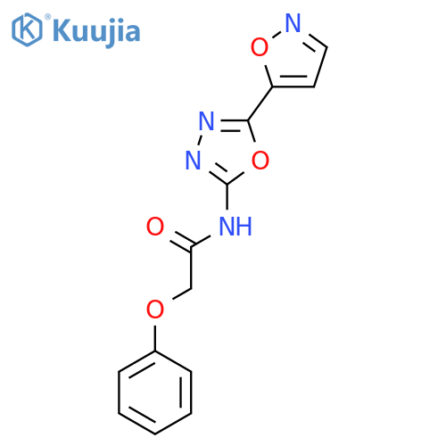 N-5-(1,2-oxazol-5-yl)-1,3,4-oxadiazol-2-yl-2-phenoxyacetamide structure