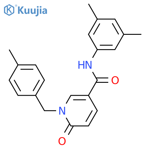 N-(3,5-dimethylphenyl)-1-(4-methylphenyl)methyl-6-oxo-1,6-dihydropyridine-3-carboxamide structure