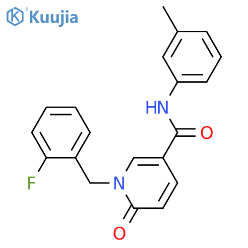 1-(2-fluorophenyl)methyl-N-(3-methylphenyl)-6-oxo-1,6-dihydropyridine-3-carboxamide structure