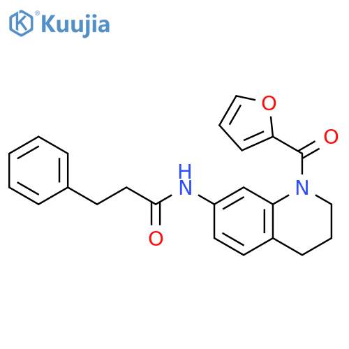 N-1-(furan-2-carbonyl)-1,2,3,4-tetrahydroquinolin-7-yl-3-phenylpropanamide structure