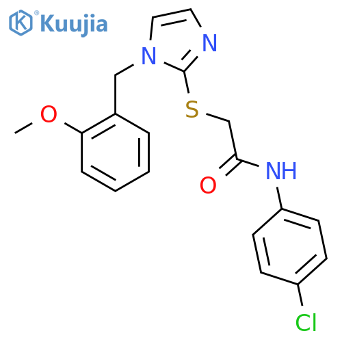 N-(4-chlorophenyl)-2-({1-(2-methoxyphenyl)methyl-1H-imidazol-2-yl}sulfanyl)acetamide structure