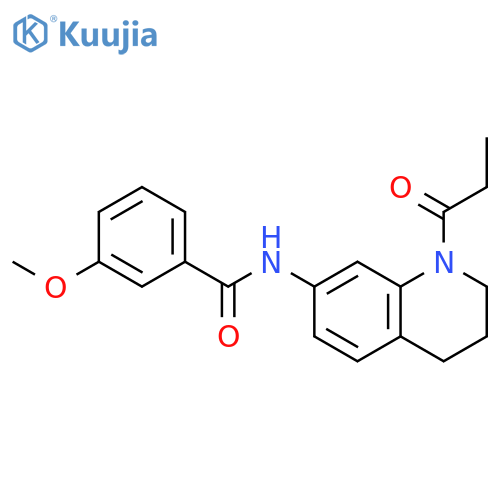 3-methoxy-N-(1-propanoyl-1,2,3,4-tetrahydroquinolin-7-yl)benzamide structure