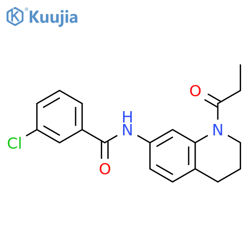 3-chloro-N-(1-propanoyl-1,2,3,4-tetrahydroquinolin-7-yl)benzamide structure