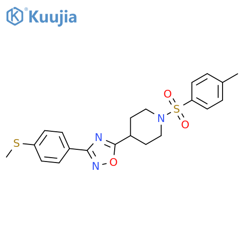 1-(4-methylbenzenesulfonyl)-4-{3-4-(methylsulfanyl)phenyl-1,2,4-oxadiazol-5-yl}piperidine structure