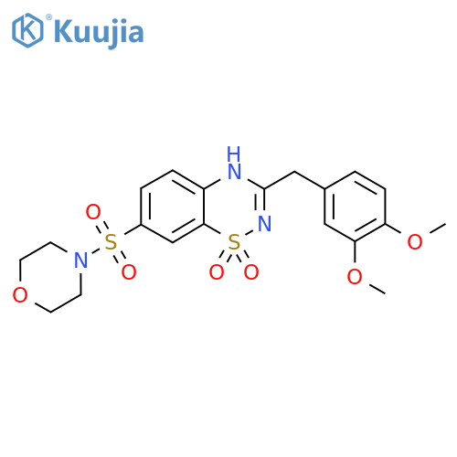 3-(3,4-dimethoxyphenyl)methyl-7-(morpholine-4-sulfonyl)-2H-1lambda6,2,4-benzothiadiazine-1,1-dione structure