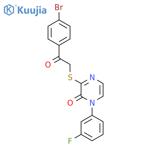 3-{2-(4-bromophenyl)-2-oxoethylsulfanyl}-1-(3-fluorophenyl)-1,2-dihydropyrazin-2-one structure