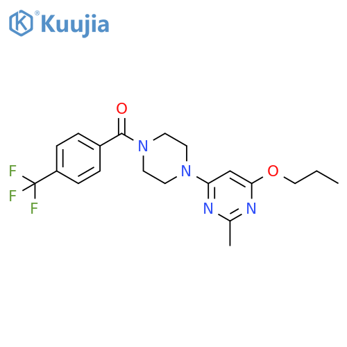 2-methyl-4-propoxy-6-{4-4-(trifluoromethyl)benzoylpiperazin-1-yl}pyrimidine structure