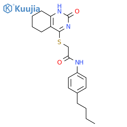 N-(4-butylphenyl)-2-(2-oxo-1,2,5,6,7,8-hexahydroquinazolin-4-yl)sulfanylacetamide structure