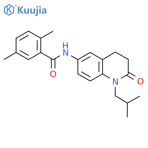 2,5-dimethyl-N-1-(2-methylpropyl)-2-oxo-1,2,3,4-tetrahydroquinolin-6-ylbenzamide structure