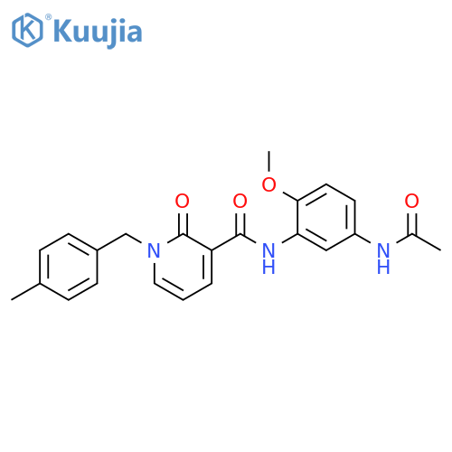 N-(5-acetamido-2-methoxyphenyl)-1-(4-methylphenyl)methyl-2-oxo-1,2-dihydropyridine-3-carboxamide structure