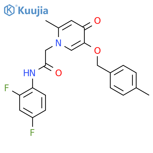 N-(2,4-difluorophenyl)-2-{2-methyl-5-(4-methylphenyl)methoxy-4-oxo-1,4-dihydropyridin-1-yl}acetamide structure