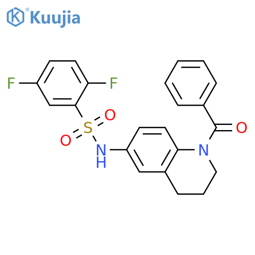 N-(1-benzoyl-1,2,3,4-tetrahydroquinolin-6-yl)-2,5-difluorobenzene-1-sulfonamide structure