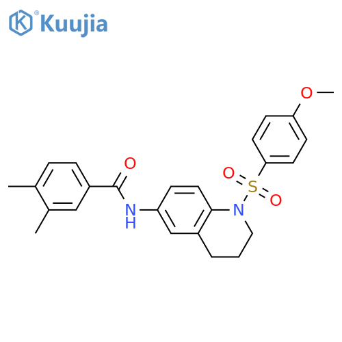 N-1-(4-methoxybenzenesulfonyl)-1,2,3,4-tetrahydroquinolin-6-yl-3,4-dimethylbenzamide structure