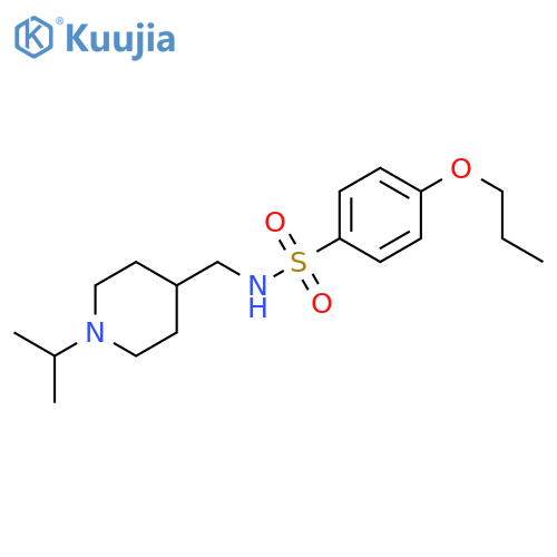 N-{1-(propan-2-yl)piperidin-4-ylmethyl}-4-propoxybenzene-1-sulfonamide structure