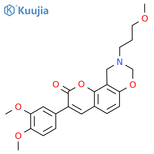 3-(3,4-dimethoxyphenyl)-9-(3-methoxypropyl)-2H,8H,9H,10H-chromeno8,7-e1,3oxazin-2-one structure