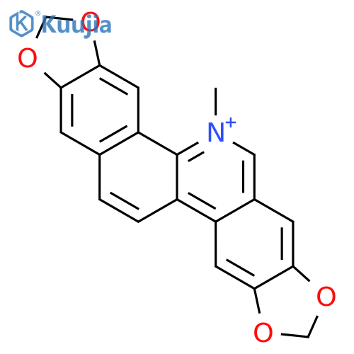 5-Methyl-[1,3]dioxolo[4,5-j][1,3]dioxolo[4',5':4,5]benzo[1,2-c]phenanthridinium structure
