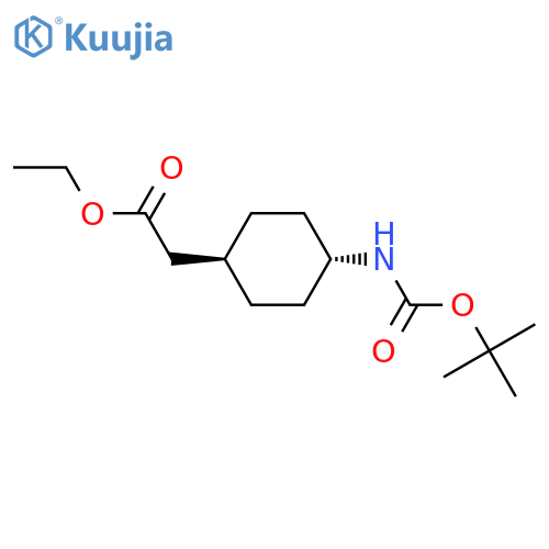 ethyl 2-(1r,4r)-4-{(tert-butoxy)carbonylamino}cyclohexylacetate structure