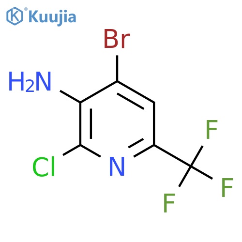 4-Bromo-2-chloro-6-(trifluoromethyl)pyridin-3-amine structure