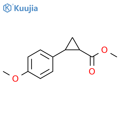 Cyclopropanecarboxylic acid, 2-(4-methoxyphenyl)-, methyl ester structure