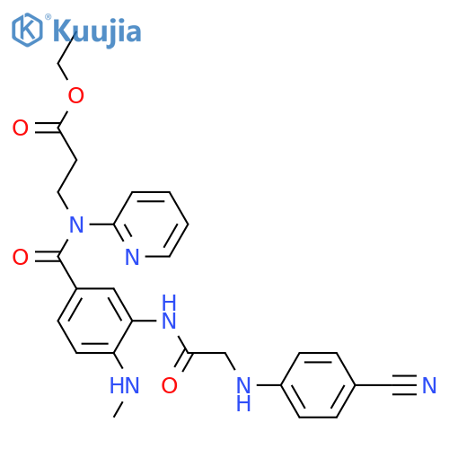 Ethyl 3-(3-(2-((4-Cyanophenyl)amino)acetamido)-4-(methylamino)-N-(pyridin-2-yl)benzamido)propanoate structure