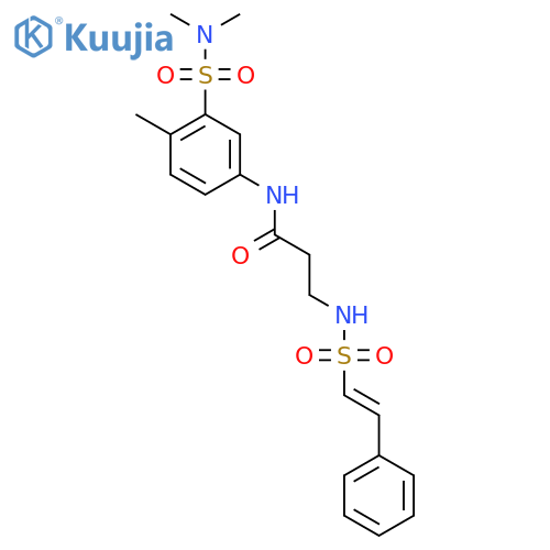 N-[3-(dimethylsulfamoyl)-4-methylphenyl]-3-(2-phenylethenesulfonamido)propanamide structure