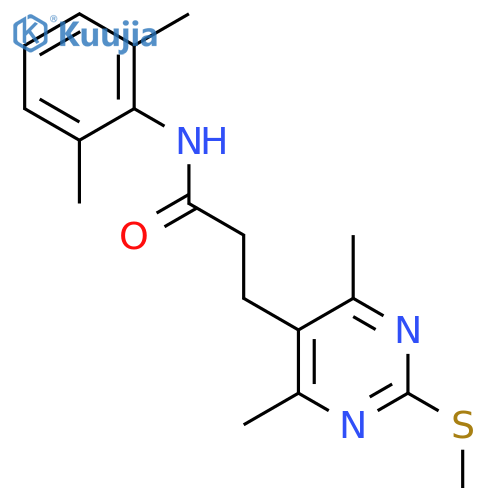 3-[4,6-dimethyl-2-(methylsulfanyl)pyrimidin-5-yl]-N-(2,6-dimethylphenyl)propanamide structure