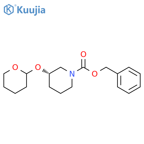 1-Piperidinecarboxylic acid, 3-[(tetrahydro-2H-pyran-2-yl)oxy]-, phenylmethyl ester, (3S)- (9CI) structure