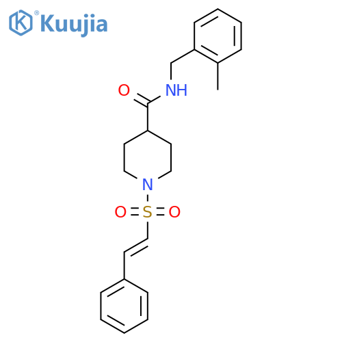 N-[(2-methylphenyl)methyl]-1-(2-phenylethenesulfonyl)piperidine-4-carboxamide structure