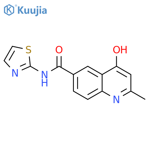 4-hydroxy-2-methyl-N-(1,3-thiazol-2-yl)quinoline-6-carboxamide structure