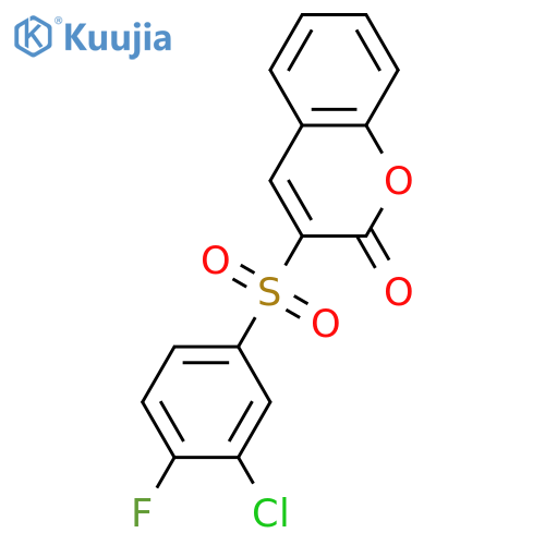3-(3-chloro-4-fluorobenzenesulfonyl)-2H-chromen-2-one structure
