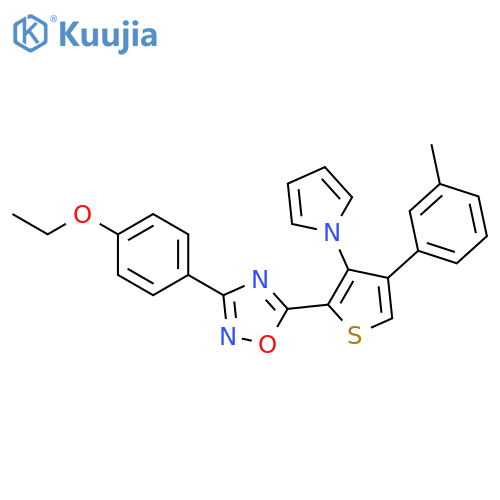 3-(4-ethoxyphenyl)-5-4-(3-methylphenyl)-3-(1H-pyrrol-1-yl)thiophen-2-yl-1,2,4-oxadiazole structure