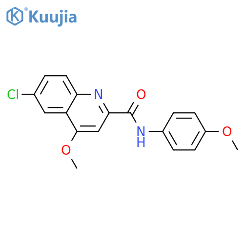 6-chloro-4-methoxy-N-(4-methoxyphenyl)quinoline-2-carboxamide structure