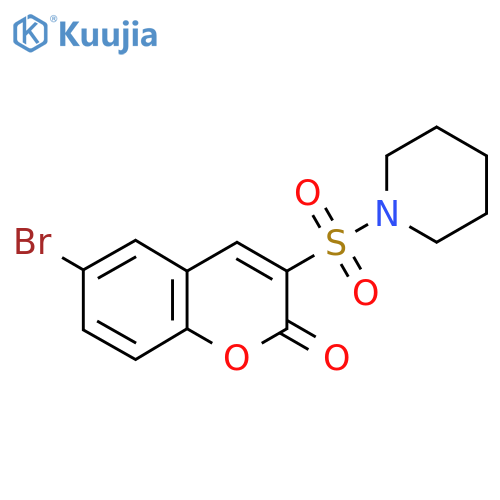 6-bromo-3-(piperidine-1-sulfonyl)-2H-chromen-2-one structure