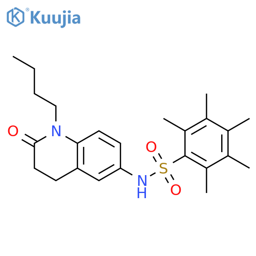 N-(1-butyl-2-oxo-1,2,3,4-tetrahydroquinolin-6-yl)-2,3,4,5,6-pentamethylbenzene-1-sulfonamide structure