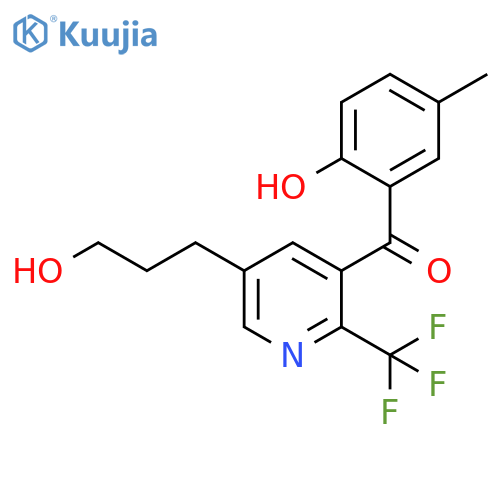 Methanone, (2-hydroxy-5-methylphenyl)[5-(3-hydroxypropyl)-2-(trifluoromethyl)-3-pyridinyl]- structure