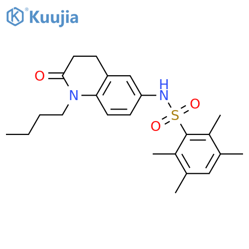 N-(1-butyl-2-oxo-1,2,3,4-tetrahydroquinolin-6-yl)-2,3,5,6-tetramethylbenzene-1-sulfonamide structure