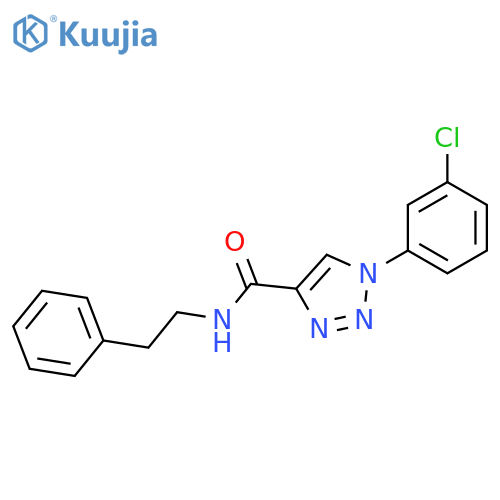 1-(3-chlorophenyl)-N-(2-phenylethyl)-1H-1,2,3-triazole-4-carboxamide structure
