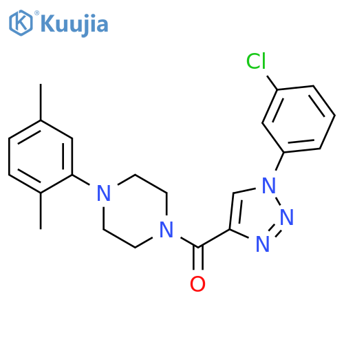 1-1-(3-chlorophenyl)-1H-1,2,3-triazole-4-carbonyl-4-(2,5-dimethylphenyl)piperazine structure