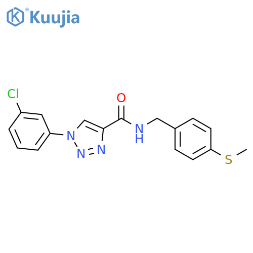 1-(3-chlorophenyl)-N-{4-(methylsulfanyl)phenylmethyl}-1H-1,2,3-triazole-4-carboxamide structure