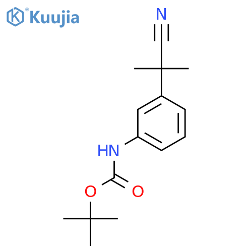 tert-butyl N-3-(1-cyano-1-methylethyl)phenylcarbamate structure