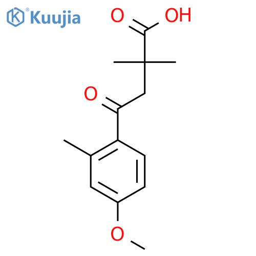 2,2-Dimethyl-4-(4-methoxy-2-methylphenyl)-4-oxobutyric acid structure