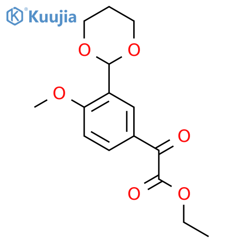 Ethyl 3-(1,3-dioxan-2-YL)-4-methoxybenzoylformate structure